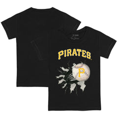 Pittsburgh Pirates Tiny Turnip Youth Baseball Tear T-Shirt - Black - MLB Discount