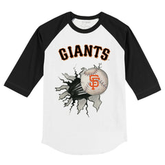 San Francisco Giants Tiny Turnip Youth Baseball Tear 3/4-Sleeve Raglan T-Shirt - White/Black - MLB on Sale