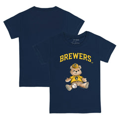 Milwaukee Brewers Tiny Turnip Youth Teddy Boy T-Shirt - Navy - MLB Discount
