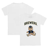 Milwaukee Brewers Tiny Turnip Youth Teddy Boy T-Shirt - White - MLB Discount
