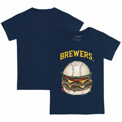 Milwaukee Brewers Tiny Turnip Youth Burger T-Shirt - Navy - MLB Lifestyle