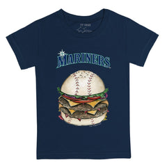 Seattle Mariners Tiny Turnip Youth Burger T-Shirt - Navy - MLB Lifestyle