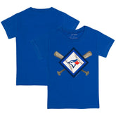 Toronto Blue Jays Tiny Turnip Youth Diamond Cross Bats T-Shirt - Royal - MLB Discount