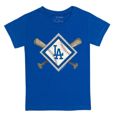 Los Angeles Dodgers Tiny Turnip Youth Diamond Cross Bats T-Shirt - Royal - MLB Discount