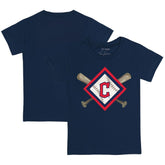 Cleveland Guardians Tiny Turnip Youth Diamond Cross Bats T-Shirt - Navy - MLB on Sale