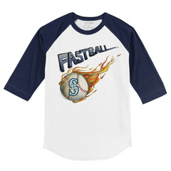 Seattle Mariners Tiny Turnip Youth Fastball 3/4-Sleeve Raglan T-Shirt - White/Navy - MLB Online