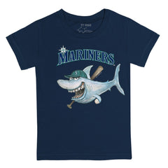 Seattle Mariners Tiny Turnip Youth Shark T-Shirt - Navy - MLB on Sale
