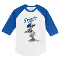 Los Angeles Dodgers Tiny Turnip Youth Slugger 3/4-Sleeve Raglan T-Shirt - White/Royal - MLB Sale