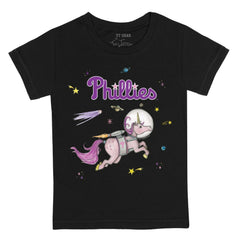 Philadelphia Phillies Tiny Turnip Youth Space Unicorn T-Shirt - Black - MLB Sale