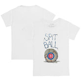 Chicago Cubs Tiny Turnip Youth Spit Ball T-Shirt - White - MLB on Sale