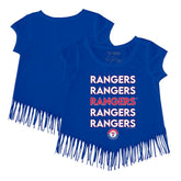 Texas Rangers Tiny Turnip Girls Youth Stacked Fringe T-Shirt - Royal - MLB Lifestyle