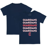 Cleveland Guardians Tiny Turnip Youth Stacked T-Shirt - Navy - MLB Lifestyle