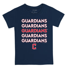 Cleveland Guardians Tiny Turnip Youth Stacked T-Shirt - Navy - MLB Lifestyle