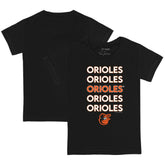 Baltimore Orioles Tiny Turnip Youth Stacked T-Shirt - Black - MLB Sale