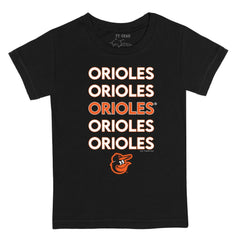 Baltimore Orioles Tiny Turnip Youth Stacked T-Shirt - Black - MLB Sale