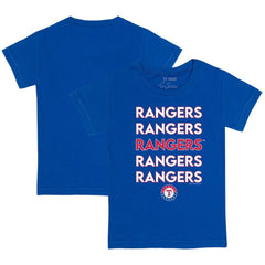 Texas Rangers Tiny Turnip Youth Stacked T-Shirt - Royal - MLB Discount