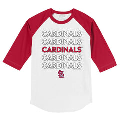 St. Louis Cardinals Tiny Turnip Youth Stacked 3/4-Sleeve Raglan T-Shirt - White/Red - MLB Sale