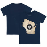 Milwaukee Brewers Tiny Turnip Youth State Outline T-Shirt - Navy - MLB on Sale