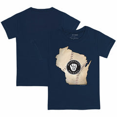 Milwaukee Brewers Tiny Turnip Youth State Outline T-Shirt - Navy - MLB on Sale