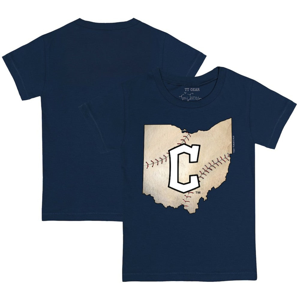 Cleveland Guardians Tiny Turnip Youth State Outline T-Shirt - Navy - MLB Lifestyle