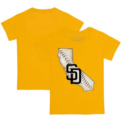 San Diego Padres Tiny Turnip Youth State Outline T-Shirt - Gold - MLB on Sale
