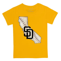 San Diego Padres Tiny Turnip Youth State Outline T-Shirt - Gold - MLB on Sale