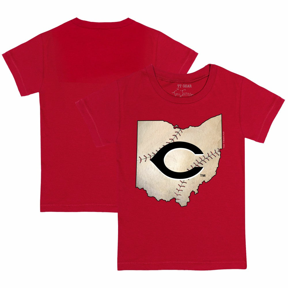 Cincinnati Reds Tiny Turnip Youth State Outline T-Shirt - Red - MLB on Sale