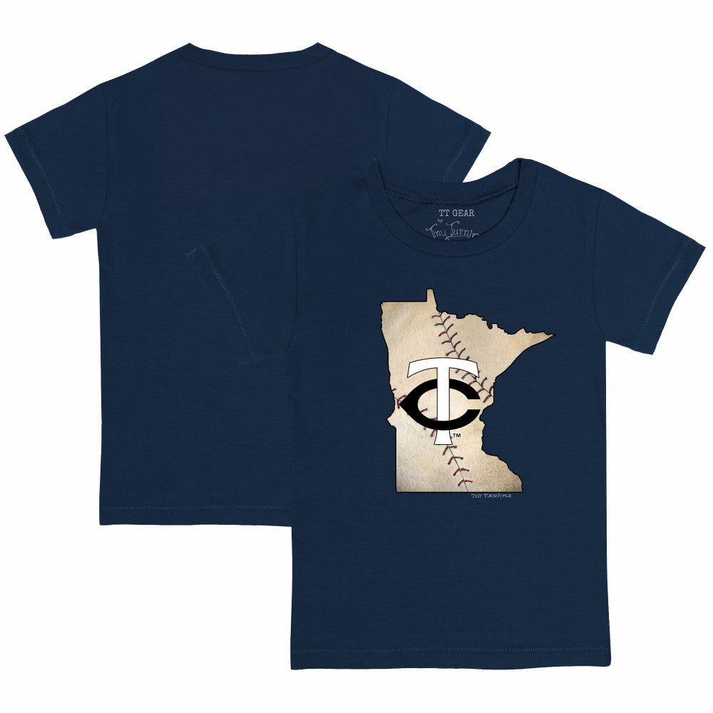 Minnesota Twins Tiny Turnip Youth State Outline T-Shirt - Navy - MLB Lifestyle