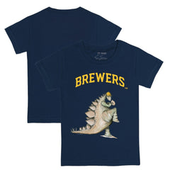 Milwaukee Brewers Tiny Turnip Youth Stega T-Shirt - Navy - MLB Lifestyle