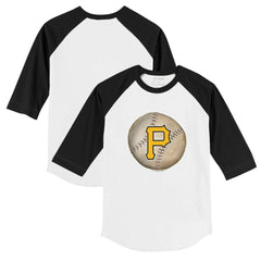 Pittsburgh Pirates Tiny Turnip Youth Stitched Baseball 3/4-Sleeve Raglan T-Shirt - White/Black - MLB Online