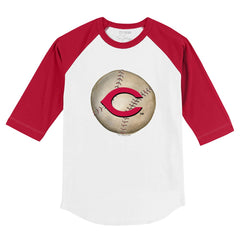 Cincinnati Reds Tiny Turnip Youth Stitched Baseball 3/4-Sleeve Raglan T-Shirt - White/Red - MLB Sale