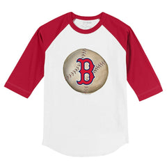Boston Red Sox Tiny Turnip Youth Stitched Baseball 3/4-Sleeve Raglan T-Shirt - White/Red - MLB Discount
