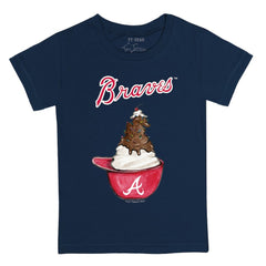 Atlanta Braves Tiny Turnip Youth Sundae Helmet T-Shirt - Navy - MLB Sale