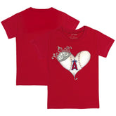 Los Angeles Angels Tiny Turnip Youth Tiara Heart T-Shirt - Red - MLB Discount