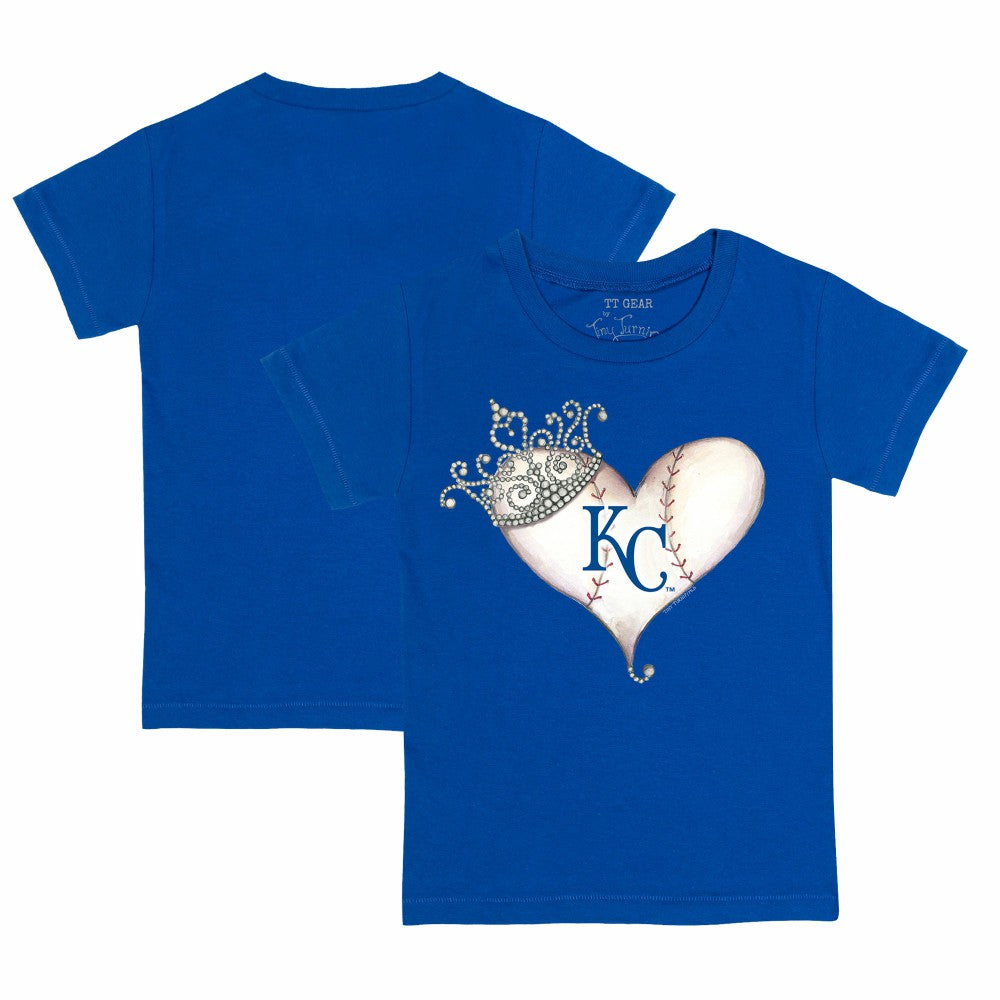 Kansas City Royals Tiny Turnip Youth Tiara Heart T-Shirt - Royal - MLB Online
