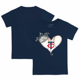 Minnesota Twins Tiny Turnip Youth Tiara Heart T-Shirt - Navy - MLB on Sale