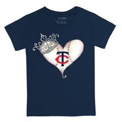 Minnesota Twins Tiny Turnip Youth Tiara Heart T-Shirt - Navy - MLB on Sale