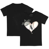 Chicago White Sox Tiny Turnip Youth Tiara Heart T-Shirt - Black - MLB Discount