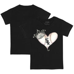 Chicago White Sox Tiny Turnip Youth Tiara Heart T-Shirt - Black - MLB Discount