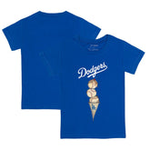 Los Angeles Dodgers Tiny Turnip Youth Triple Scoop T-Shirt - Royal - MLB Discount