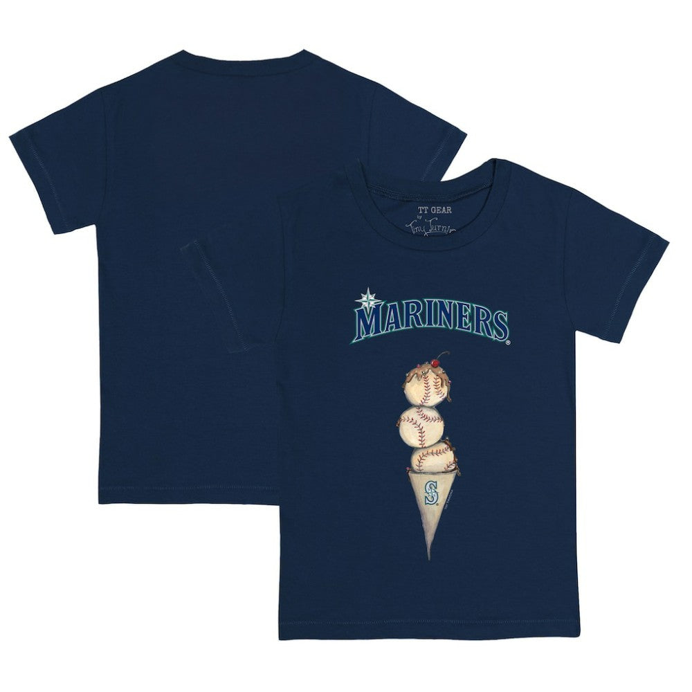 Seattle Mariners Tiny Turnip Youth Triple Scoop T-Shirt - Navy - MLB Discount