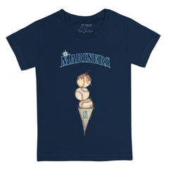 Seattle Mariners Tiny Turnip Youth Triple Scoop T-Shirt - Navy - MLB Discount