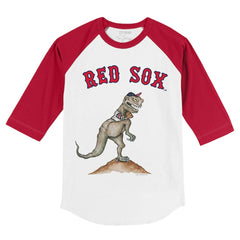 Boston Red Sox Tiny Turnip Youth TT Rex 3/4-Sleeve Raglan T-Shirt - White/Red - MLB on Sale
