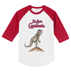 St. Louis Cardinals Tiny Turnip Youth TT Rex 3/4-Sleeve Raglan T-Shirt - White/Red - MLB on Sale