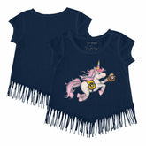 Milwaukee Brewers Tiny Turnip Girls Youth Unicorn Fringe T-Shirt - Navy - MLB Discount