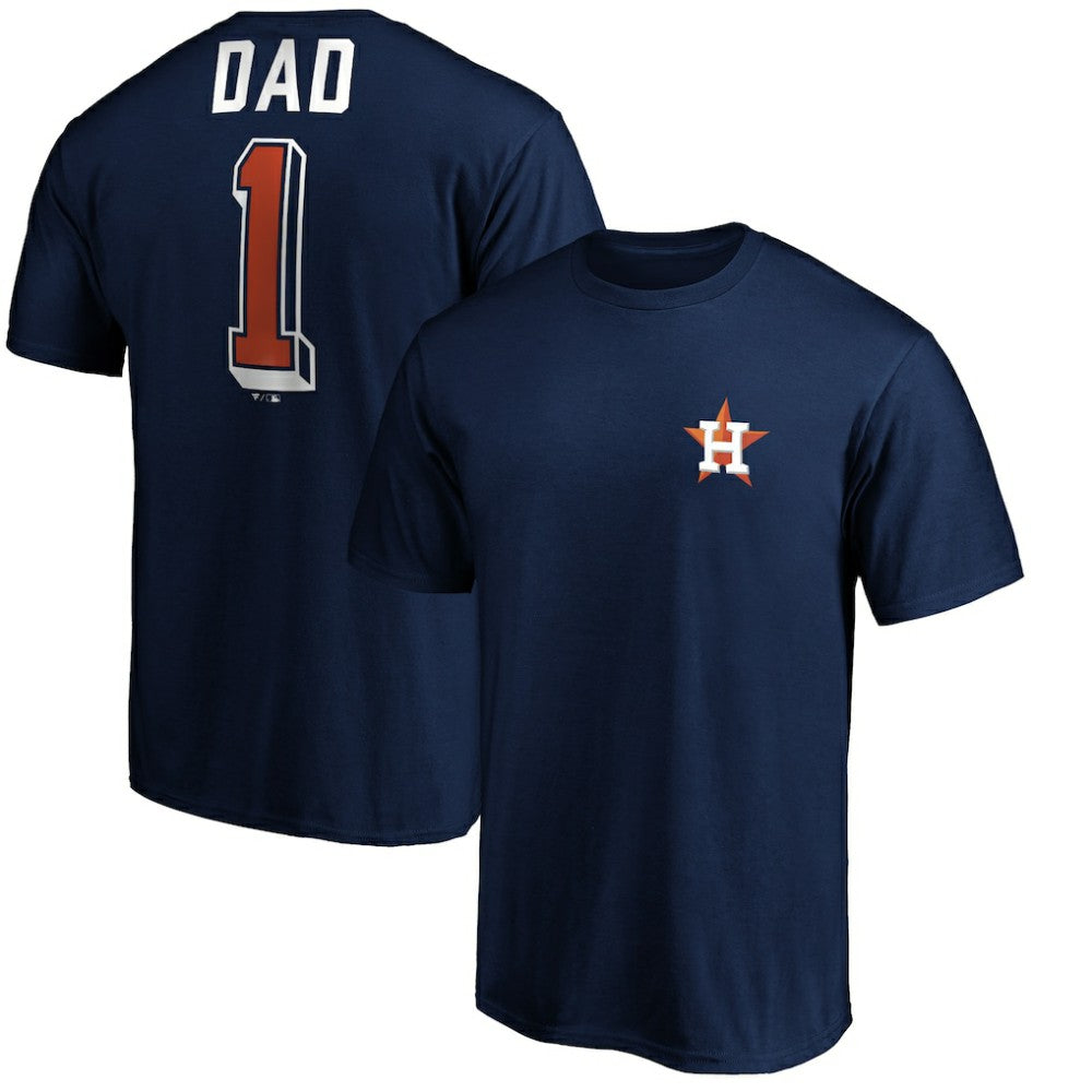 Houston Astros Number One Dad T-Shirt - Navy - MLB on Sale
