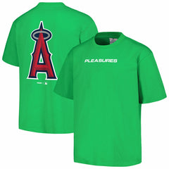 Los Angeles Angels PLEASURES Ballpark T-Shirt - Green - MLB Sale