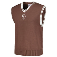 San Francisco Giants PLEASURES Knit V-Neck Pullover Sweater Vest - Brown - MLB Sale