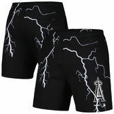 Los Angeles Angels PLEASURES Lightning Shorts - Black - MLB Lifestyle