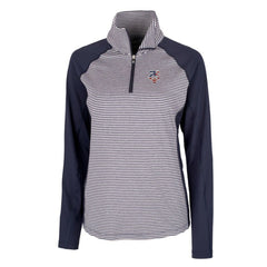 Minnesota Twins Cutter & Buck Women's Americana Logo Forge Tonal Stripe Stretch Half-Zip Pullover Top - Navy - MLB Lifestyle
